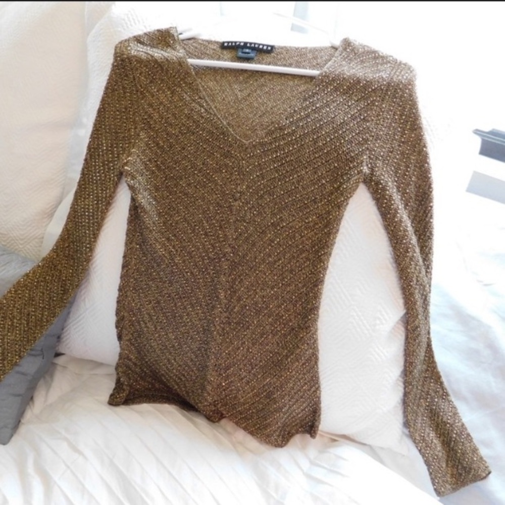 Ralph Lauren black label gold knit sweater very rare collectors item​​